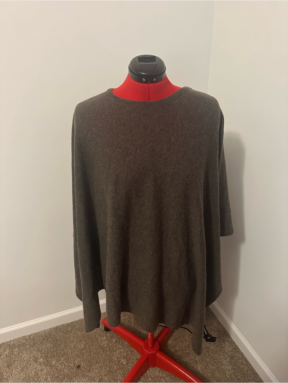 +Beryll browncashmere poncho sweater
